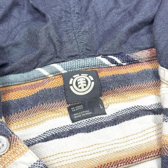 Element Striped Hoodie - Blue, Brown, White - Picture 3 of 9